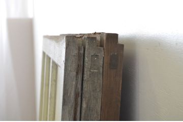 アンティーク建具　ペイント仕上げ限定　背の高い板戸3枚セット(引き戸)(R-063688)