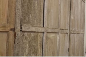 アンティーク建具　ペイント仕上げ限定　背の高い板戸3枚セット(引き戸)(R-063689)
