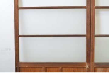 アンティーク建具　ペイント仕上げ限定　ペンキ　レトロな雰囲気漂うガラス戸2枚セット(引き戸)(R-063690)