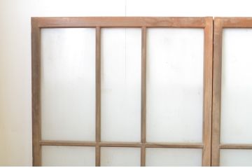 アンティーク建具　経年を感じる風合いが魅力のガラス戸4枚セット(引き戸、建具)(R-063691)