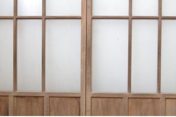 アンティーク建具　経年を感じる風合いが魅力のガラス戸4枚セット(引き戸、建具)(R-063691)