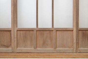 アンティーク建具　経年を感じる風合いが魅力のガラス戸4枚セット(引き戸、建具)(R-063691)