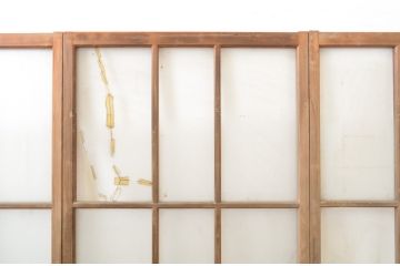 アンティーク建具　経年を感じる風合いが魅力のガラス戸4枚セット(引き戸、建具)(R-063691)