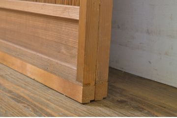 アンティーク建具　涼しげな和の空間づくりにおすすめ夏戸2枚セット(簾戸、御簾戸、簀戸、葭戸、夏障子、引き戸、建具)(R-063693)