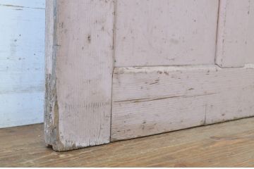 アンティーク建具　ペイント仕上げ限定　ピンクのペンキが印象的な引き戸1枚(ガラス戸)(R-063702)