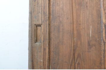 アンティーク建具　ペイント仕上げ限定　ピンクのペンキが印象的な引き戸1枚(ガラス戸)(R-063702)