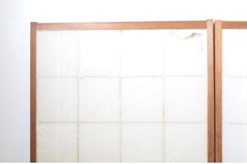 レトロ建具　昭和レトロ　落ち着いた和の空間づくりにおすすめな雪見障子戸4枚セット(建具、擦り上げ障子戸、擦上障子戸、引き戸)(R-063703)