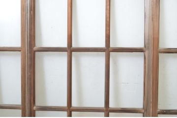 アンティーク建具　ペイント仕上げ限定　ピンクの色味が可愛らしいペイントガラス窓4枚セット(引き戸、ガラス戸)(R-063705)