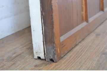 アンティーク建具　ペイント仕上げ限定　レトロな雰囲気づくりにおすすめ!白のペイントが印象的なガラス戸2枚セット(引き戸)(R-063706)