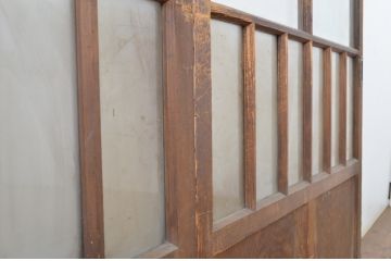 アンティーク建具　大正ロマン　両面面取りの上手物!木のぬくもり感じる色味が魅力のガラス戸2枚セット(引き戸)(R-063708)