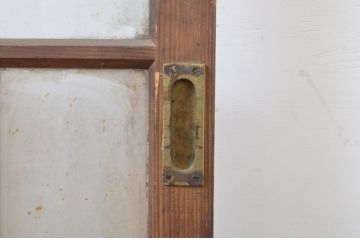 アンティーク建具　大正ロマン　両面面取りの上手物!木のぬくもり感じる色味が魅力のガラス戸2枚セット(引き戸)(R-063708)
