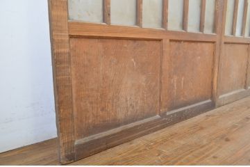 アンティーク建具　大正ロマン　両面面取りの上手物!木のぬくもり感じる色味が魅力のガラス戸2枚セット(引き戸)(R-063708)