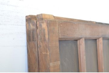 アンティーク建具　大正ロマン　両面面取りの上手物!木のぬくもり感じる色味が魅力のガラス戸2枚セット(引き戸)(R-063708)
