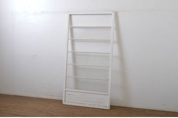 アンティーク建具　ペイント　モールガラス入りのおしゃれなガラス戸1枚(引き戸)(R-063710)