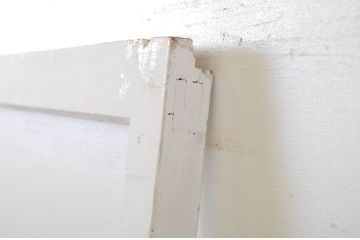 アンティーク建具　ペイント　モールガラス入りのおしゃれなガラス戸1枚(引き戸)(R-063710)
