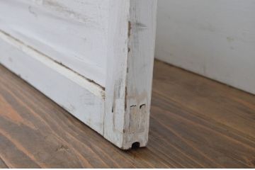 アンティーク建具　ペイント　モールガラス入りのおしゃれなガラス戸1枚(引き戸)(R-063710)