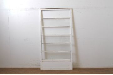 アンティーク建具　ペイント　モールガラス入りのおしゃれなガラス戸1枚(引き戸)(R-063710)