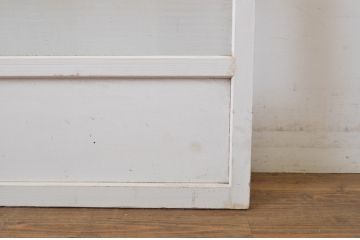 アンティーク建具　ペイント　モールガラス入りのおしゃれなガラス戸1枚(引き戸)(R-063710)