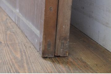 アンティーク建具　格子入り　昭和の懐かしさを感じさせるガラス戸2枚セット(格子戸、引き戸)(R-063711)