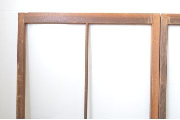 アンティーク建具　昭和レトロな雰囲気を感じさせるガラス戸4枚セット(引き戸)(R-063713)