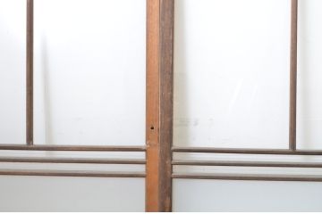 アンティーク建具　昭和レトロな雰囲気を感じさせるガラス戸4枚セット(引き戸)(R-063713)