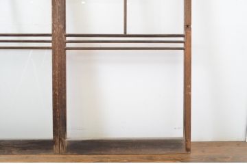 アンティーク建具　昭和レトロな雰囲気を感じさせるガラス戸4枚セット(引き戸)(R-063713)