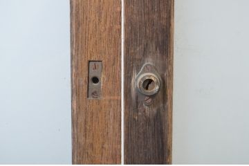 アンティーク建具　昭和レトロな雰囲気を感じさせるガラス戸4枚セット(引き戸)(R-063713)