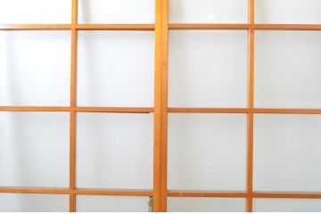 アンティーク建具　昭和レトロな雰囲気漂うガラス戸2枚セット(引き戸)(R-063715)