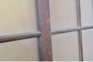 アンティーク建具　どこか懐かしい雰囲気漂う幅狭ガラス戸4枚セット(引き戸)(R-063716)