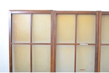 アンティーク建具　どこか懐かしい雰囲気漂う幅狭ガラス戸4枚セット(引き戸)(R-063716)