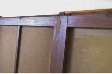 アンティーク建具　どこか懐かしい雰囲気漂う幅狭ガラス戸4枚セット(引き戸)(R-063716)