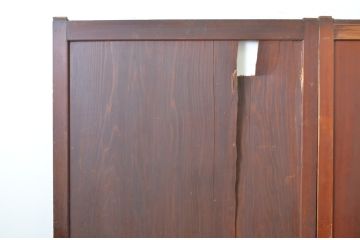 アンティーク建具　一枚板　あたたかみのある木の風合いが感じられる帯戸2枚セット(板戸、引き戸)(R-063717)