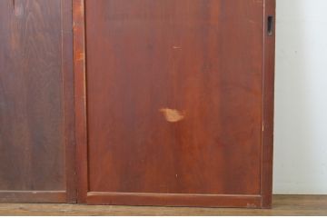 アンティーク建具　一枚板　あたたかみのある木の風合いが感じられる帯戸2枚セット(板戸、引き戸)(R-063717)