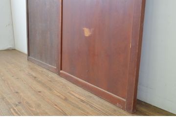 アンティーク建具　一枚板　あたたかみのある木の風合いが感じられる帯戸2枚セット(板戸、引き戸)(R-063717)