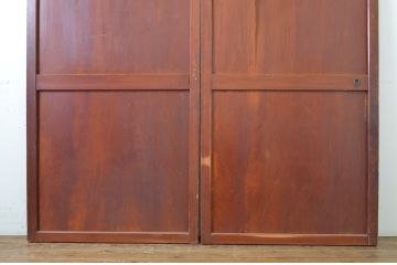 アンティーク建具　一枚板　あたたかみのある木の風合いが感じられる帯戸2枚セット(板戸、引き戸)(R-063717)