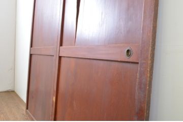 アンティーク建具　一枚板　あたたかみのある木の風合いが感じられる帯戸2枚セット(板戸、引き戸)(R-063717)