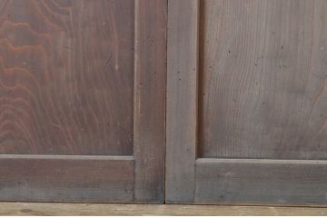 アンティーク建具　レーザー組子入り!きれいな木目が印象的なガラス帯戸4枚セット(引き戸、ガラス戸)(R-63718)