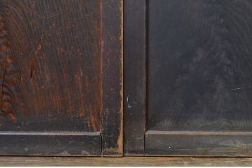 アンティーク建具　裏障子付き　木目が美しい格子帯戸4枚セット(板戸、格子戸、障子戸、引き戸)(R-063720)