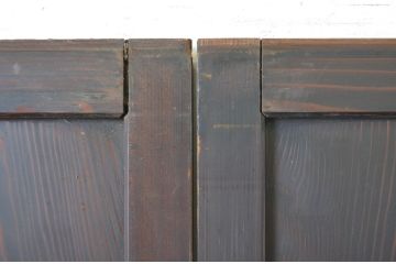アンティーク建具　裏障子付き　情緒ある和の雰囲気作りにおすすめの格子帯戸3枚セット(格子戸、引き戸)(R-063721)
