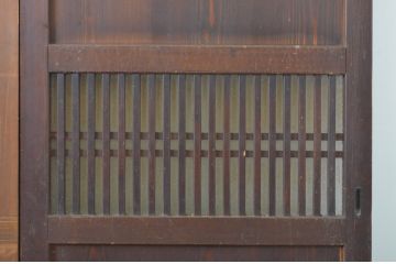 アンティーク建具　裏ガラス付き　落ち着いた和の空間を演出する格子帯戸3枚セット(ガラス戸、引き戸、ガラス帯戸)(R-063723)