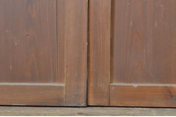 アンティーク建具　裏ガラス付き　落ち着いた和の空間を演出する格子帯戸3枚セット(ガラス戸、引き戸、ガラス帯戸)(R-063723)