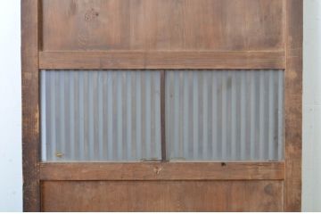 アンティーク建具　落ち着いた和の空間を演出するガラス入り格子帯戸1枚(ガラス戸、引き戸、ガラス帯戸)(R-063725)