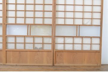 アンティーク建具　落ち着きのある和を演出する障子戸4枚セット(引き戸)(R-063726)