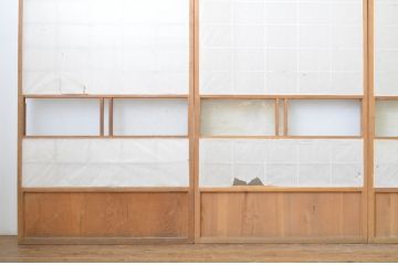 アンティーク建具　落ち着きのある和を演出する障子戸4枚セット(引き戸)(R-063726)
