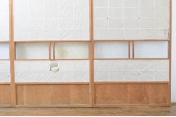 アンティーク建具　落ち着きのある和を演出する障子戸4枚セット(引き戸)(R-063726)