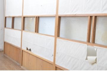 アンティーク建具　落ち着きのある和を演出する障子戸4枚セット(引き戸)(R-063726)