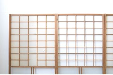 アンティーク建具　落ち着きのある和を演出する障子戸4枚セット(引き戸)(R-063727)