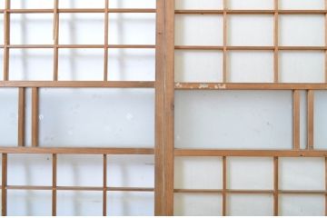 アンティーク建具　落ち着きのある和を演出する障子戸4枚セット(引き戸)(R-063727)
