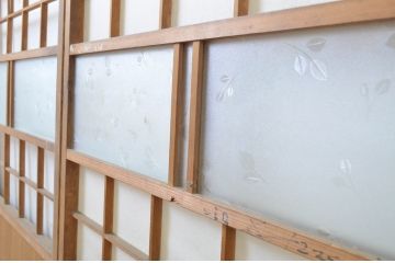アンティーク建具　落ち着きのある和を演出する障子戸4枚セット(引き戸)(R-063727)