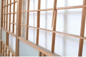 アンティーク建具　落ち着きのある和を演出する障子戸4枚セット(引き戸)(R-063727)